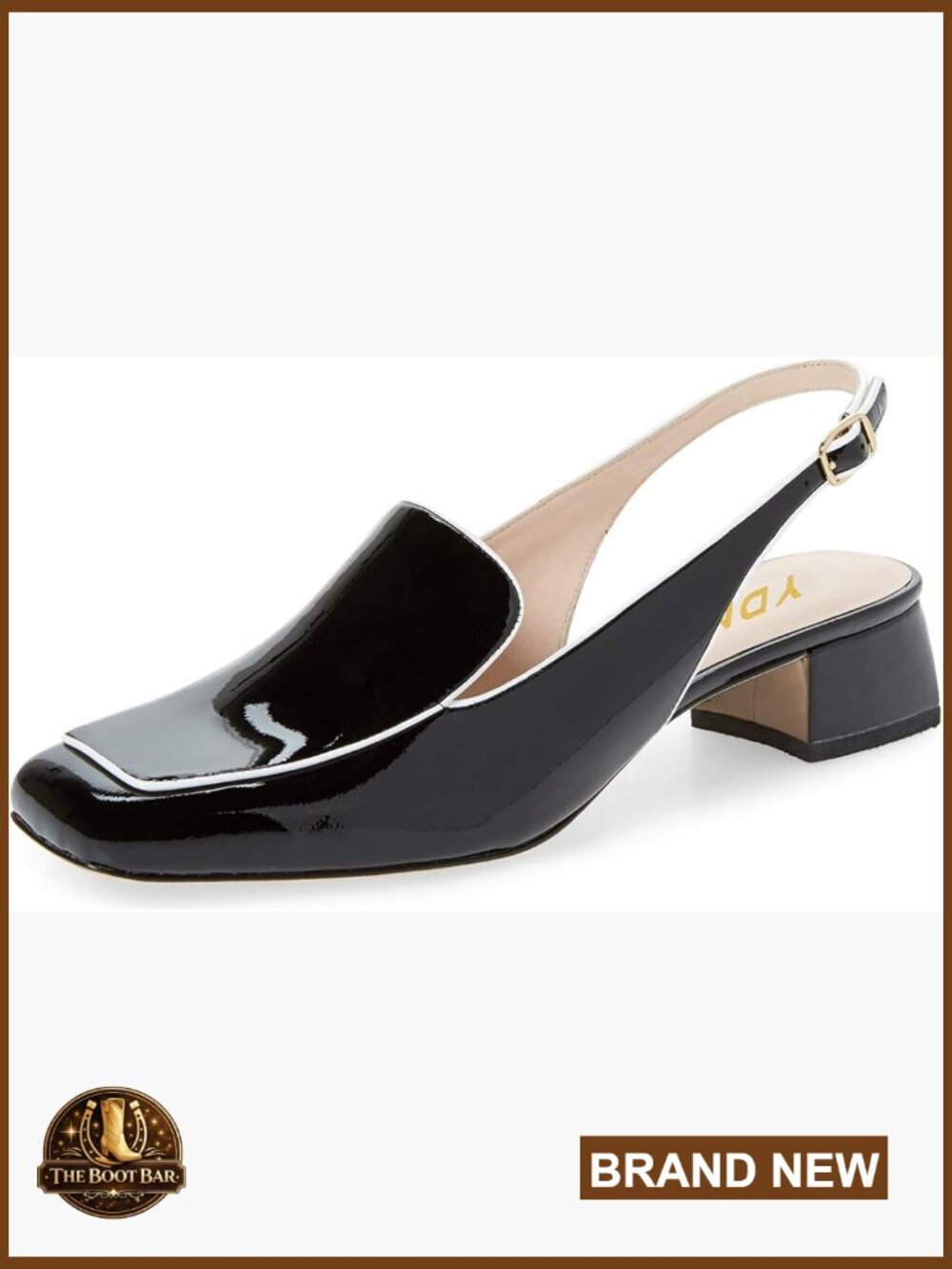 Women's Closed Square Toe Block Low Heels Slingback Formal Loafer Dress Pumps